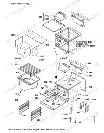 Взрыв-схема плиты (духовки) Electrolux GH GL 34  Z   EG - Схема узла Housing, inner